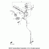 Схема узла: Передний тормозной цилиндр Yamaha YZ450F YZ450FX