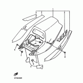 Схема узла: Крышка боковая и oil tank Yamaha YZF750 YZF750
