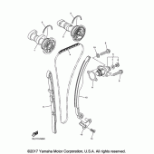 Схема вузла: Розподільний вал та Ланцюг ГРМ Yamaha YZ450F YZ450FX