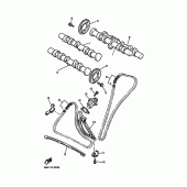 Схема вузла: Распредвал и Цепь ГРМ Yamaha XVZ1300 Royal Star Tour Deluxe