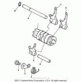 Схема узла: Копирный вал и Вилки Yamaha WR200R