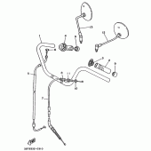 Схема узла: Руль и Тросики (UP HANDLE) Yamaha XV535 Virago