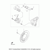 Схема вузла: Задній гальмівний супорт Yamaha XVS1300 V-Star Tourer