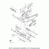 Схема вузла: Задній важіль та підвіска Yamaha YZF600R Thundercat