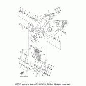 Схема вузла: Задній важіль та підвіска Yamaha XVS1100 V-Star Classic (Cast Wheel)