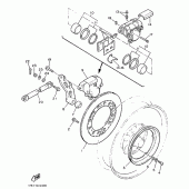 Схема вузла: Задній гальмівний супорт Yamaha VMX12 V-MAX