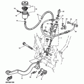 Схема вузла: Задній гальмівний циліндр Yamaha TT600