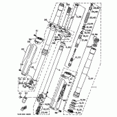 Схема вузла: Вилка передньої осі Yamaha WR250 WR250Z