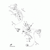 Схема узла: Пульт управления рулевой и Рычаг Yamaha XVS950 SCR950