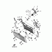 Схема узла: Радиатор и Патрубок системы охлаждения Yamaha XT660