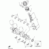 Схема узла: Коленчатый вал и Поршень Yamaha FZ400