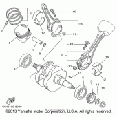 Схема вузла: Колінчастий вал і поршень Yamaha XV1100 Virago