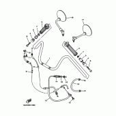 Схема вузла: Кермо та Тросики Yamaha XV250 Virago