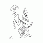 Схема вузла: Розподільний вал та Ланцюг ГРМ Yamaha TT250R TT-R