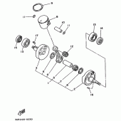 Схема узла: Коленчатый вал и Поршень Yamaha YZ125