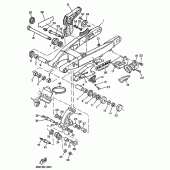 Схема узла: Задний рычаг и Подвеска Yamaha TT600