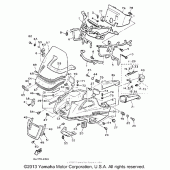 Схема вузла: Облицювальні елементи (1) Yamaha XVZ1300 Venture Royale