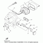 Схема вузла: Задній ліхтар (Стоп-сигнал) Yamaha XVS650 V-Star Custom