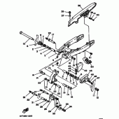Схема вузла: Задній важіль та підвіска Yamaha XT350 XT350