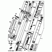 Схема узла: Вилка передней оси Yamaha YZ125