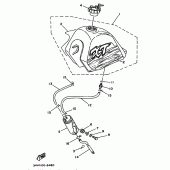 Схема вузла: Бак паливний (для каліфорнії) Yamaha XT350 XT350