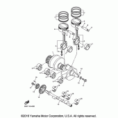 Схема вузла: Колінчастий вал та Поршень Yamaha VMX17 V-MAX