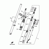 Схема вузла: Вилка передньої осі Yamaha ST225 Bronco