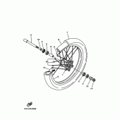 Схема вузла: Переднє колесо Yamaha YZ250 YZ250X
