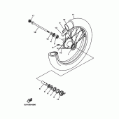Схема вузла: Переднє колесо Yamaha XVS250 Drag Star