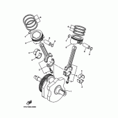 Схема вузла: Колінчастий вал та Поршень Yamaha MT01 MT-01