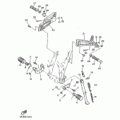 Схема узла: Подножки и Подставка Yamaha XT600 XT600
