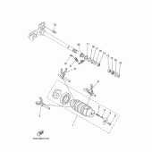 Схема вузла: Копірний вал та Вилки Yamaha XT660 XT660Z Tenere