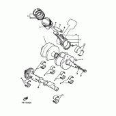 Схема вузла: Колінчастий вал та Поршень Yamaha VMX12 V-MAX