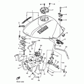 Схема вузла: Паливний бак Yamaha XJ600 Diversion (Naked)