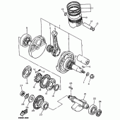 Схема вузла: Колінчастий вал та Поршень Yamaha TT600