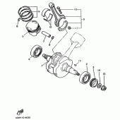 Схема вузла: Коленчатий вал і поршень Yamaha XV750 Virago