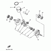 Схема узла: Коленчатый вал и Поршень Yamaha YZ125