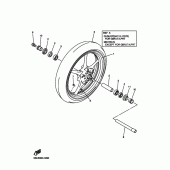 Схема вузла: Переднє колесо Yamaha YZF-R6/YZF600 R6