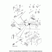 Схема вузла: Електроустаткування (1) Yamaha XVS650 V-Star Custom with Flames