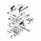 Схема узла: Задний рычаг и Подвеска Yamaha TT600
