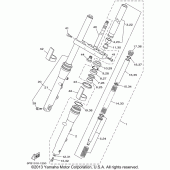 Схема вузла: Вилка передньої осі Yamaha XVS1100 V-Star Custom