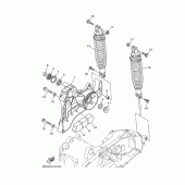 Схема вузла: Задній важіль та підвіска Yamaha YP400 Grand Majesty