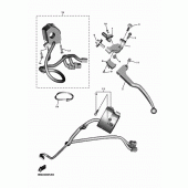 Схема вузла: Пульт керування рульовим та важелем Yamaha YZF-R6/ YZF600 R6