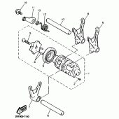 Схема узла: Копирный вал и Вилки Yamaha TT600