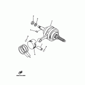 Схема вузла: Коленчатий вал і поршень Yamaha YP250 Majesty