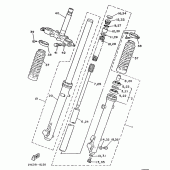 Схема вузла: Вилка передньої осі Yamaha XT125