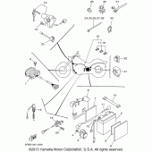 Схема вузла: Электрооборудование (1) Yamaha XVS650 V-Star Custom