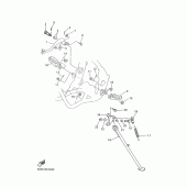 Схема вузла: Підніжки та Підставка Yamaha WR400F