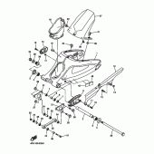 Схема вузла: Задній важіль та підвіска Yamaha YZF-R6/ YZF600 R6S