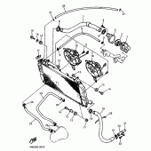 Схема узла: Радиатор и Патрубок системы охлаждения Yamaha YZF750 YZF750